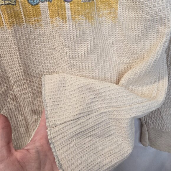 Grateful Dead Thermal Long Sleeve Shirt Off White Medium-Large Dancing Skeletons - Picture 4 of 8